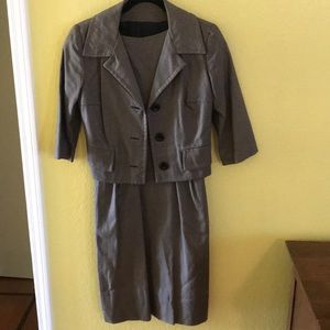 Vtg 50s designer Sandra sage 2pc suit dress pinup
